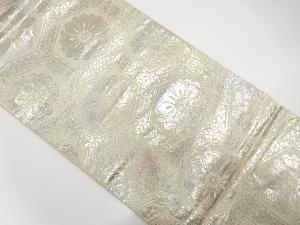 アンティーク　桜花亀甲文織り出し袋帯(着用可)